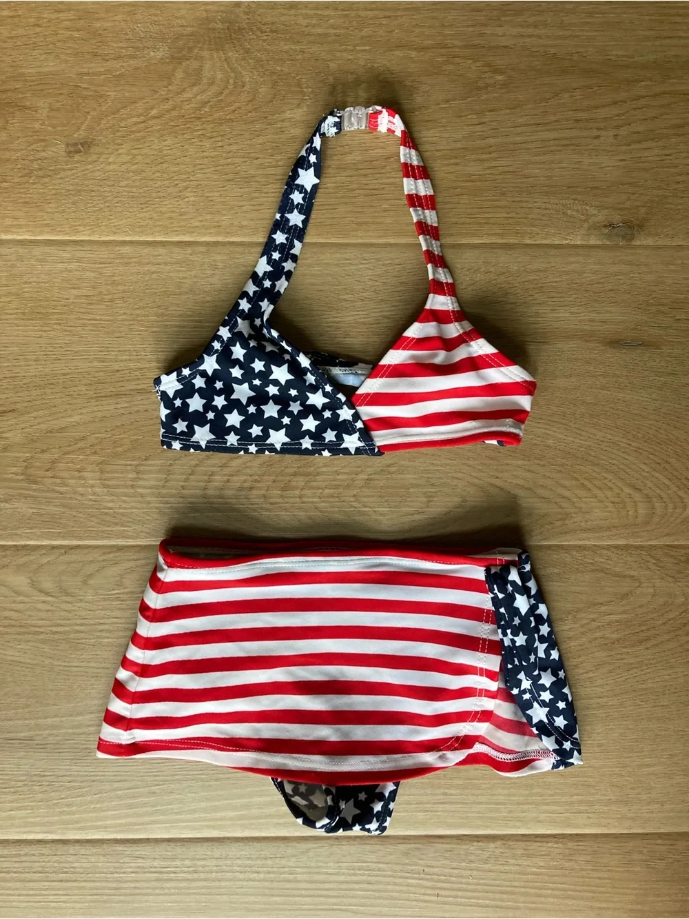 KRU Little Vintage Baby American Flag Stars & Stripes Bikini Set